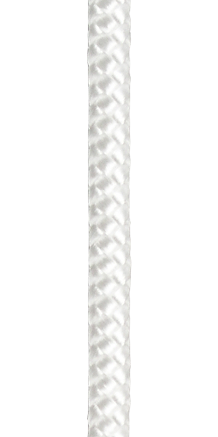 Laná a šnúry z polyamidu - pletené bez jadra - biela / 2 mm