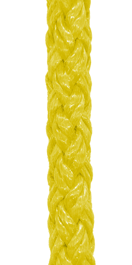 Laná a šnúry z polypropylénu - pletené - žltá / 10 mm
