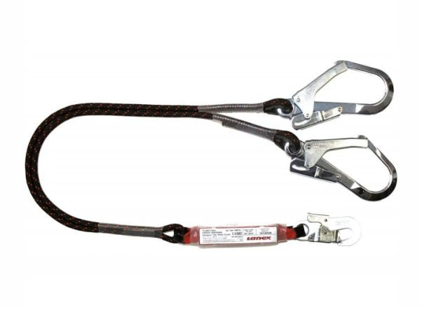 Tlmič pádu s dvomi lanami a karabínami AZ 022